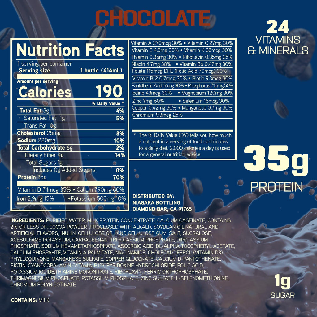 35g Protein Shake, 14 fl oz, 12 pack, Chocolate L211606