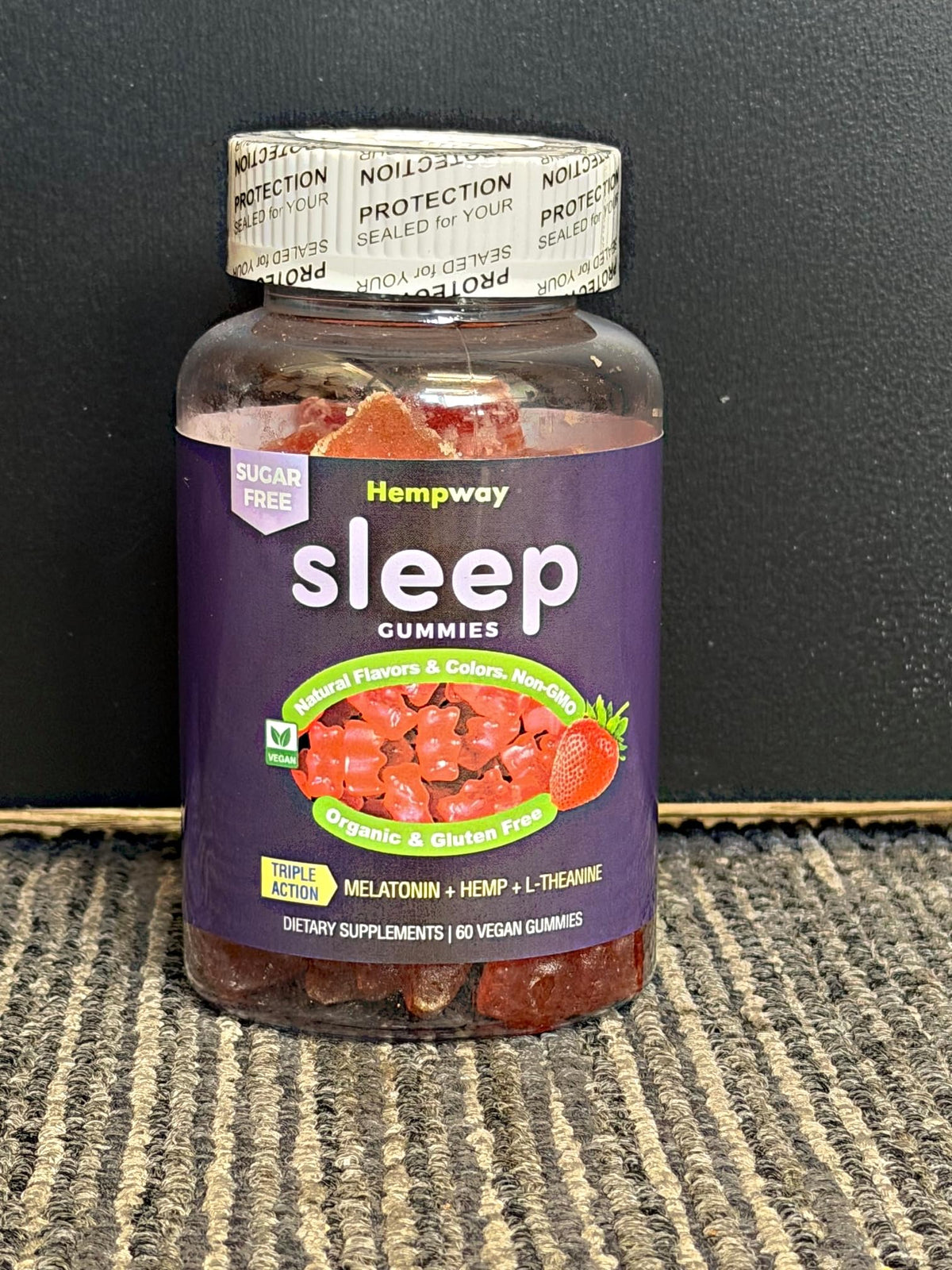 Sugar Free Strawberry Vegan 60 ct Gummies U66159