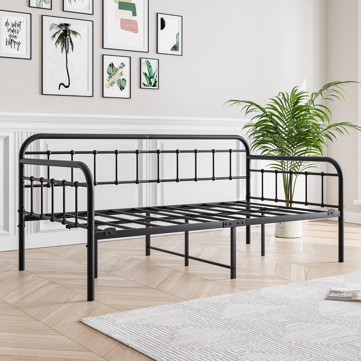 Black Twin Size Metal Daybed Frame R61103