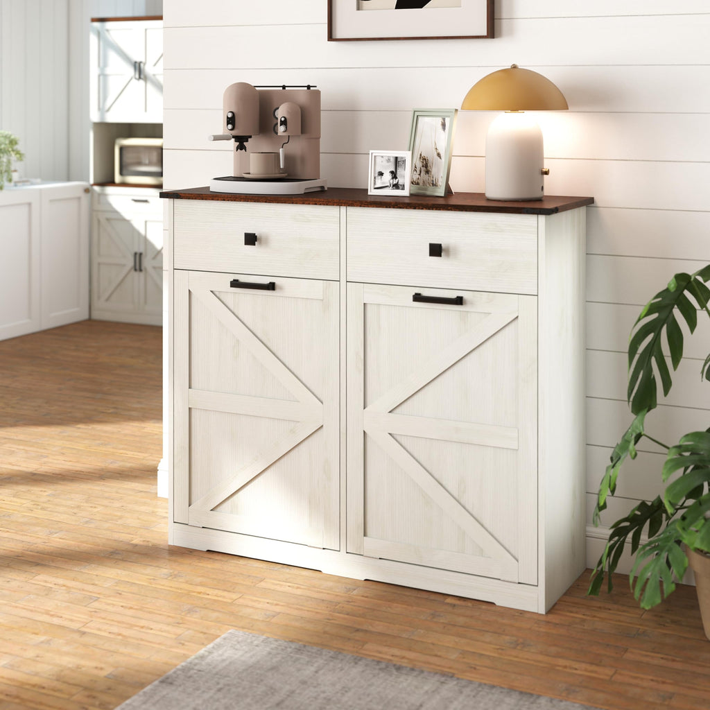Double Tilt Out Trash Cabinet with Hideaway Drawer C305092