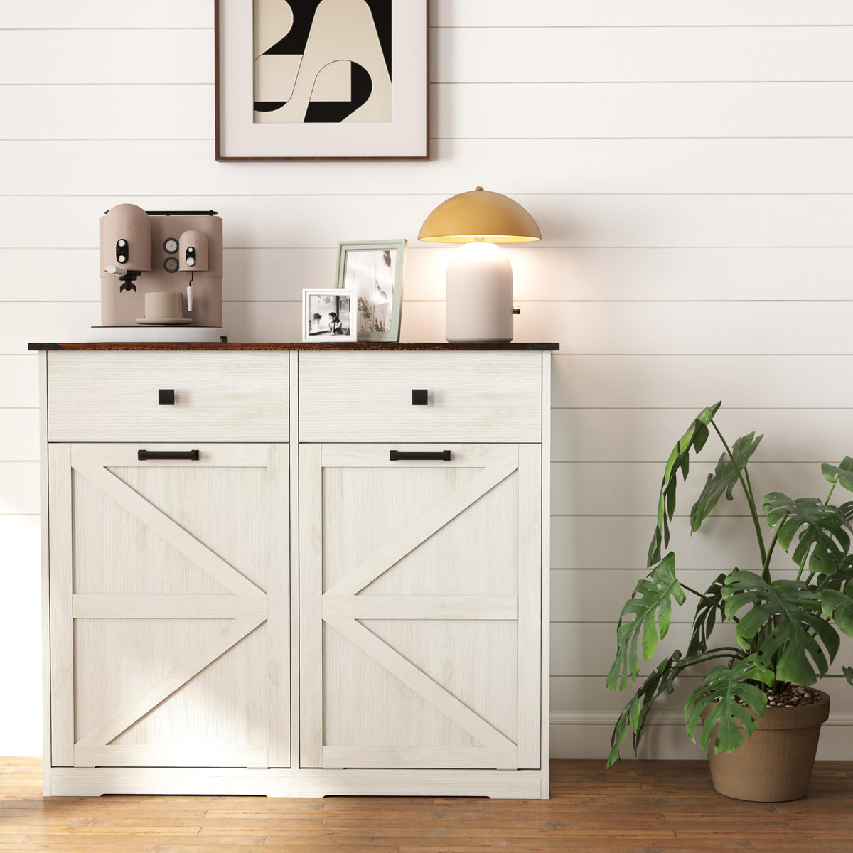 Double Tilt Out Trash Cabinet with Hideaway Drawer C305092