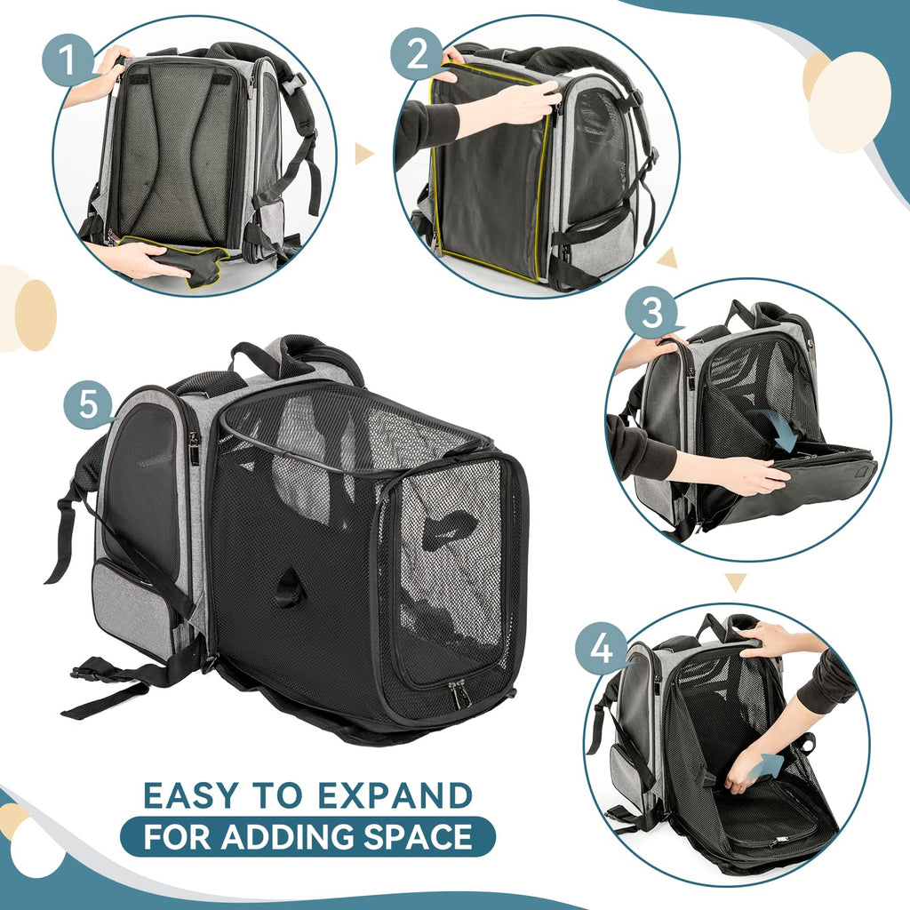 Dog Backpack Carrier with Fleece Mat W4429