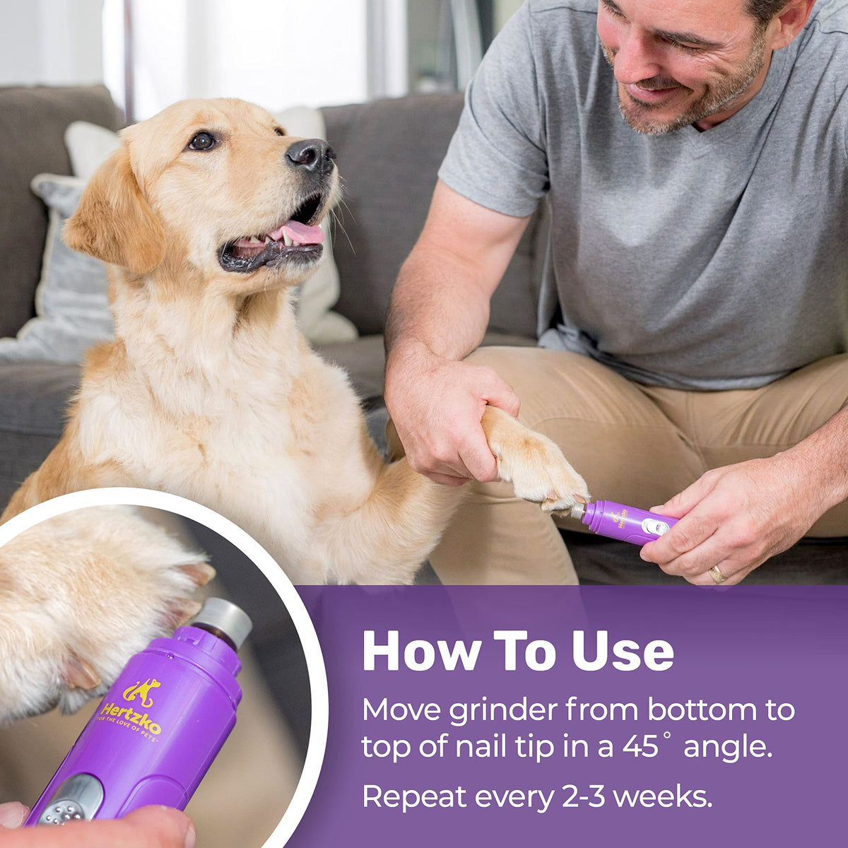 Electric Cat & Dog Nail Grinder Rechargeable Pet Grooming Kit Q56692