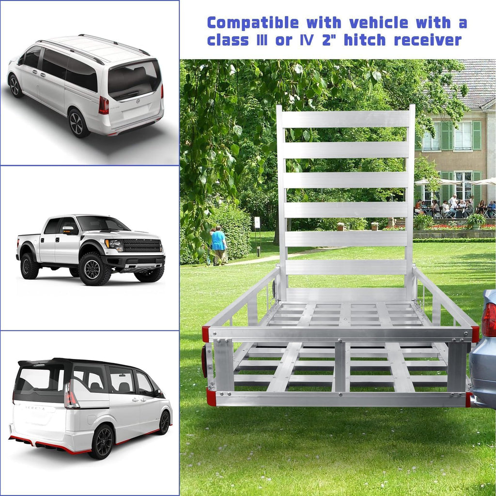 50" x 30" Aluminum Trailer Hitch Cargo Carrier with 41.5" Ramp X386407