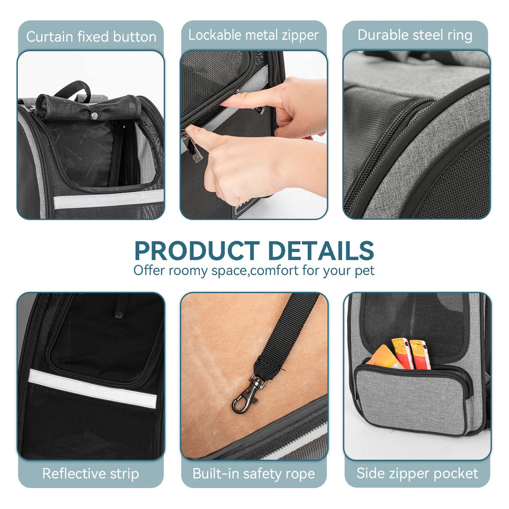 Dog Backpack Carrier with Fleece Mat W4429