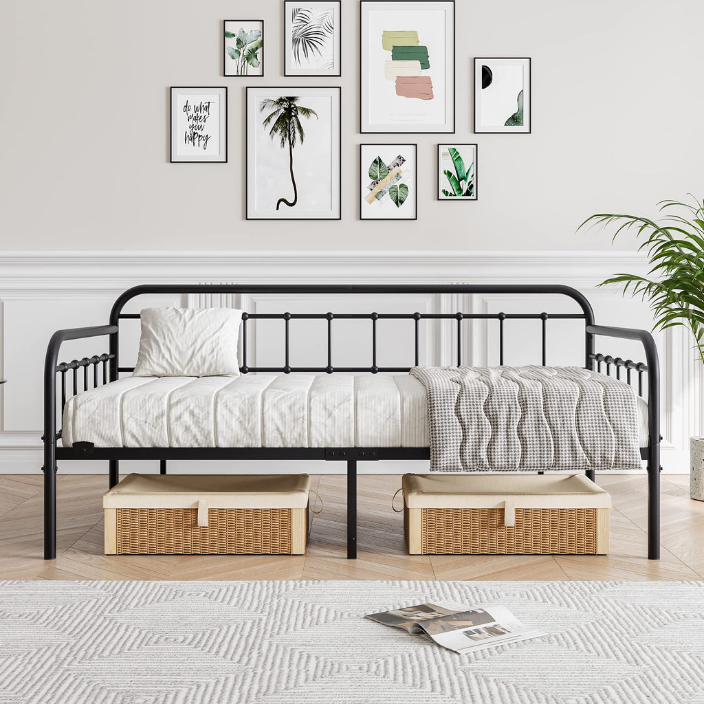 Black Twin Size Metal Daybed Frame R61103