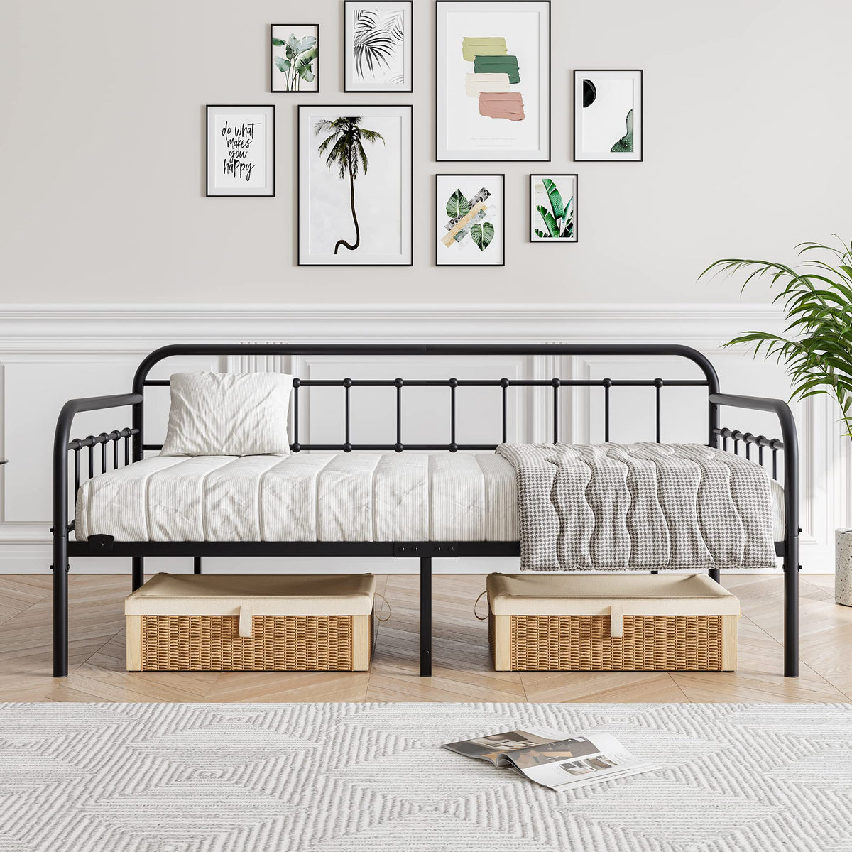 Black Twin Size Metal Daybed Frame R61103