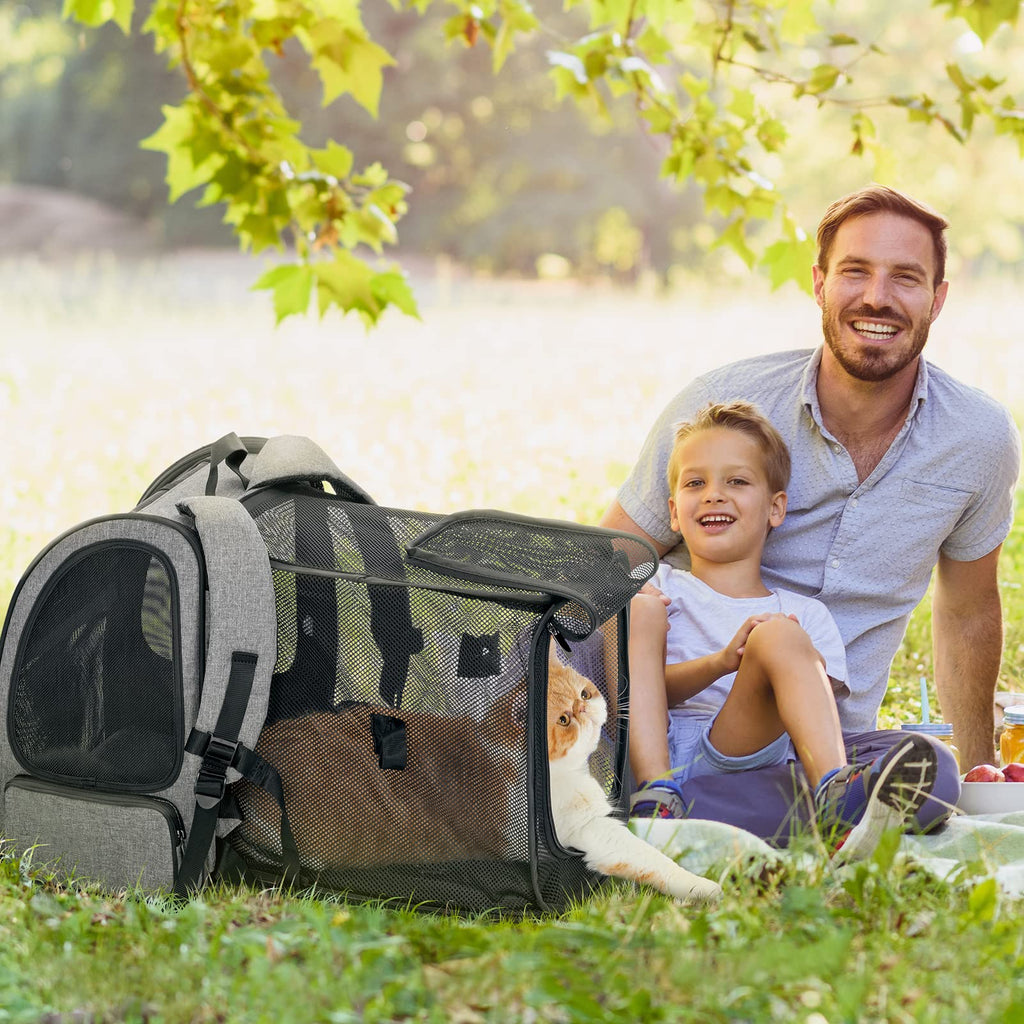 Dog Backpack Carrier with Fleece Mat W4429