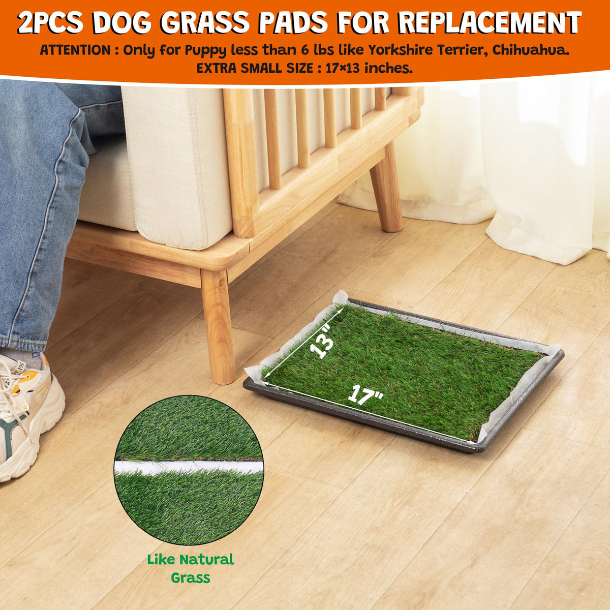Extra Small Dog Grass Pee Pads with Tray I5586