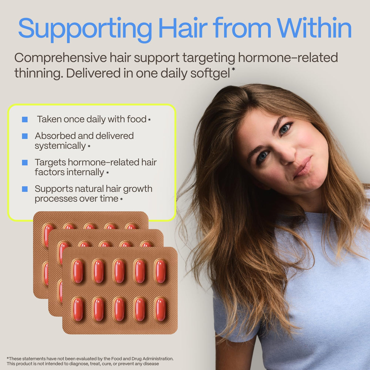 DHT Blocker Hair Growth Supplement with Saw Palmetto & Pumpkin Seed Oil W94980