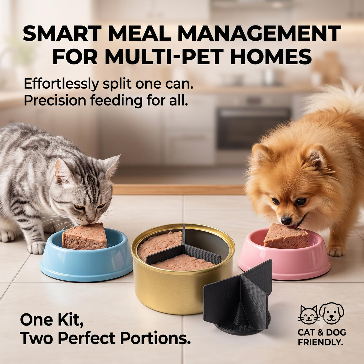 Black 2 Pack Pet Food Can Divider F6125