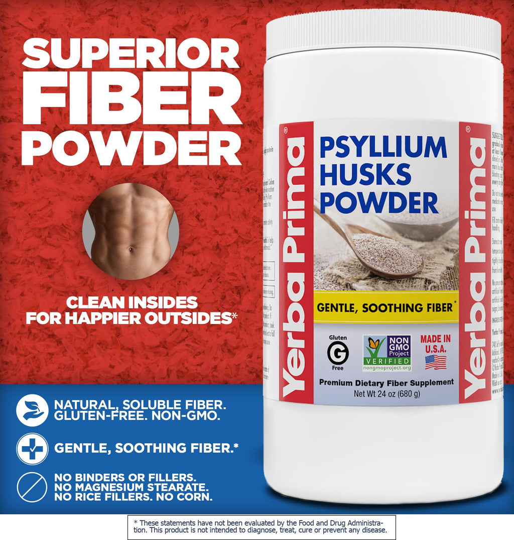 24 oz Unflavored Psyllium Husk Powder Fiber Supplement K19494