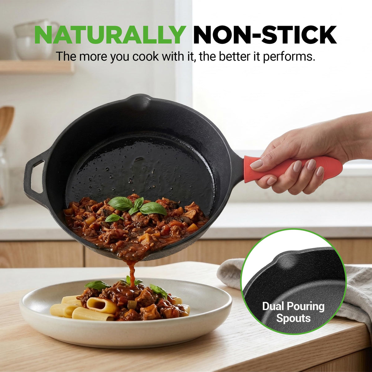 10 Inch Pre-Seasoned Cast Iron Skillet with Lid D2285