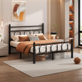 Black Full Bed Frame with Headboard H899