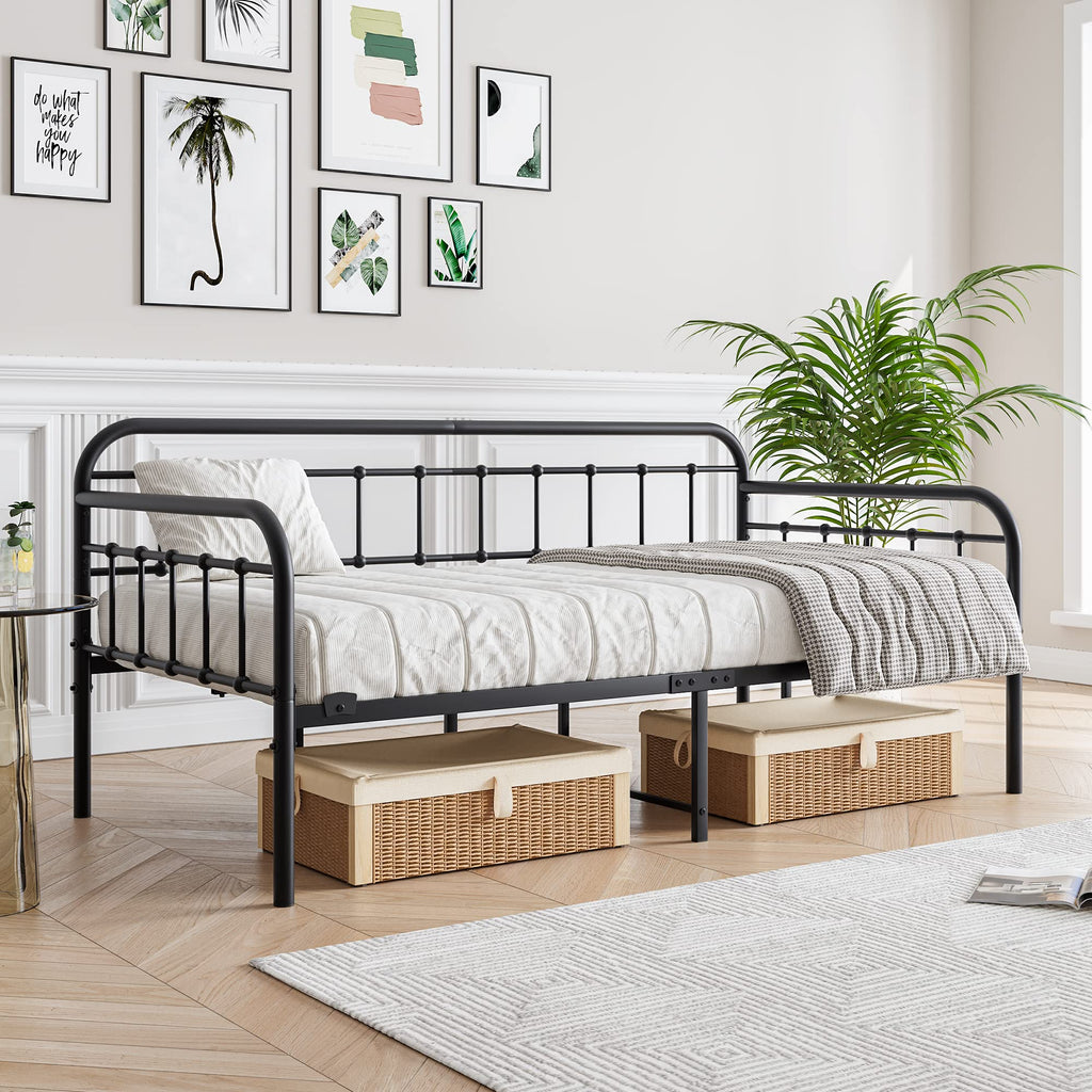 Black Twin Size Metal Daybed Frame R61103