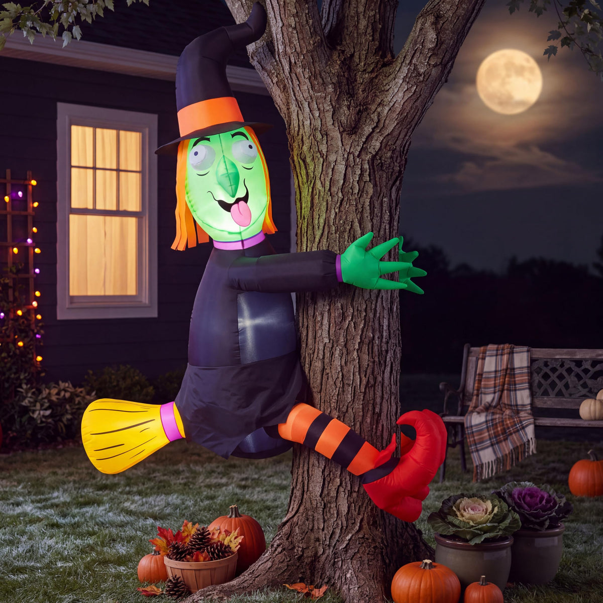 4FT Inflatable Witch with LED Lights Z41080