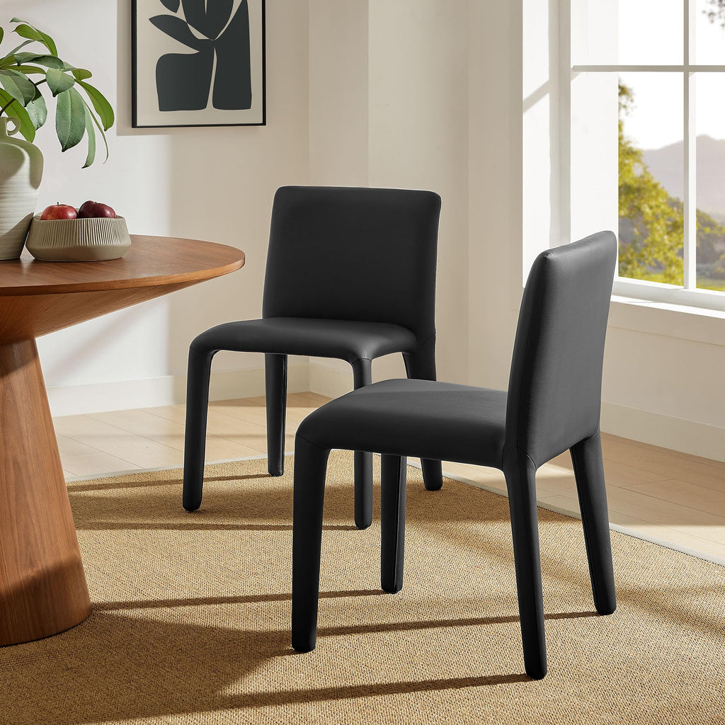 Black Faux Leather Dining Chair S482175