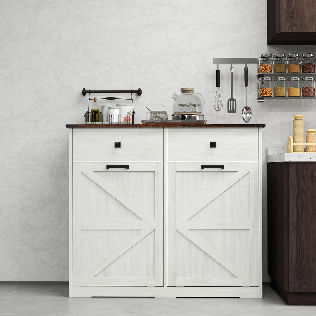 Double Tilt Out Trash Cabinet with Hideaway Drawer C305092