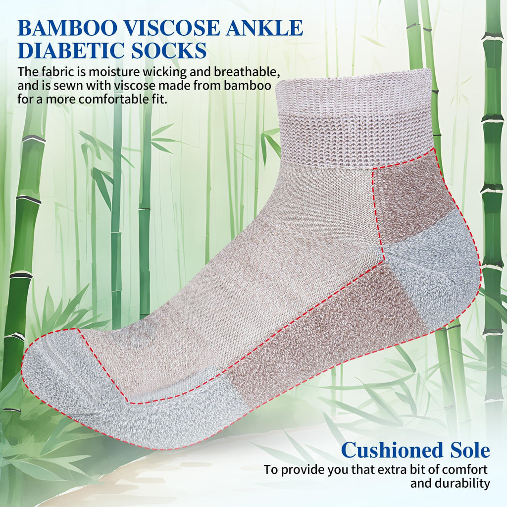 6 Pairs Ankle Diabetic Socks Y401