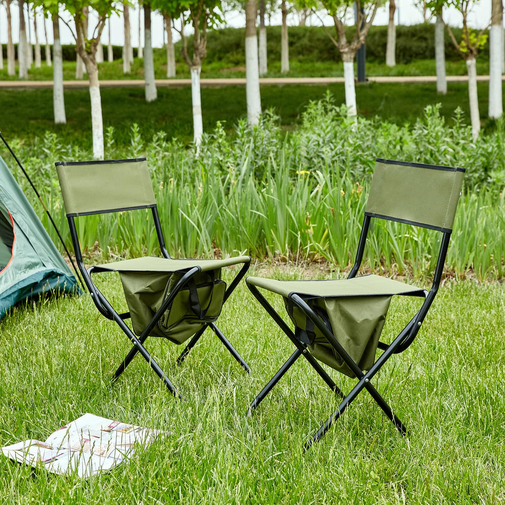 Folding Camping Chair with Storage Bag, 2 Pack, Green U2003