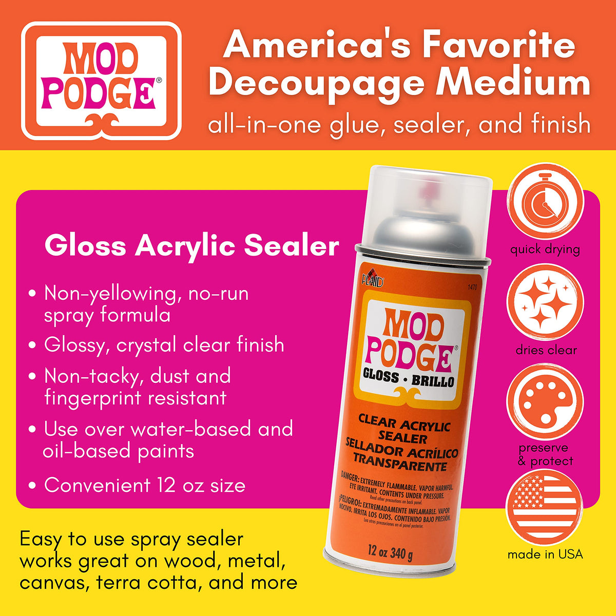Acrylic Sealer Spray, 12 ounce, Gloss J17810