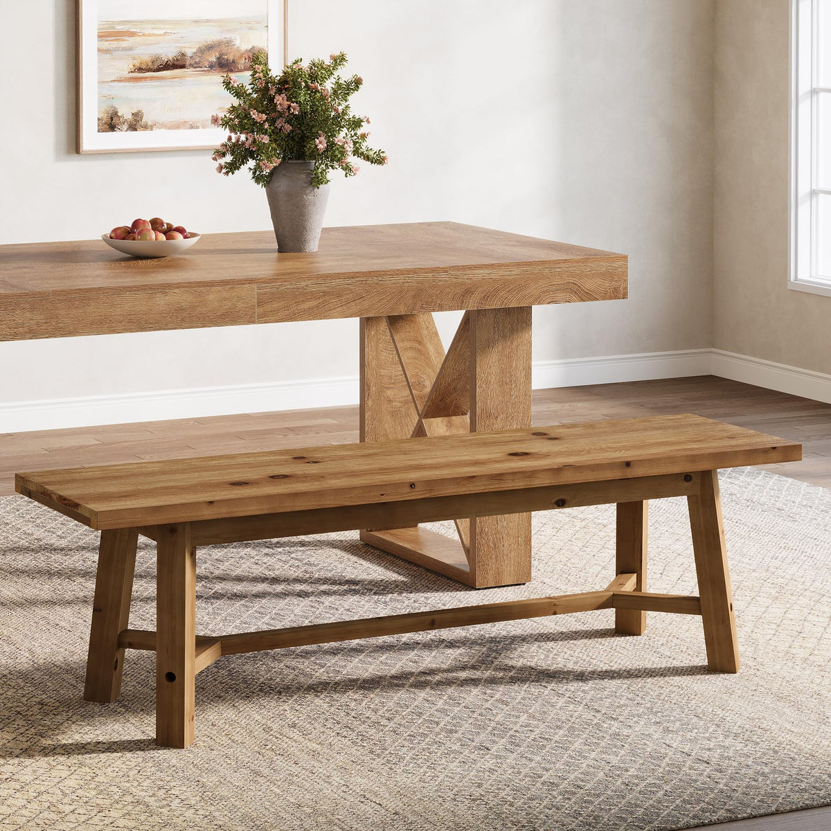 55" Solid Wood Bench L265682