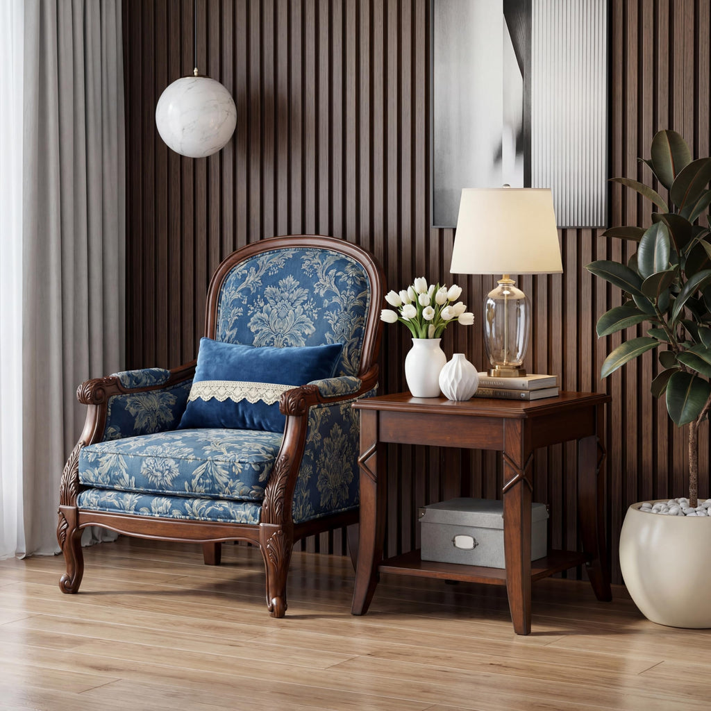 Solid Wood End Table with Storage Shelf B6524