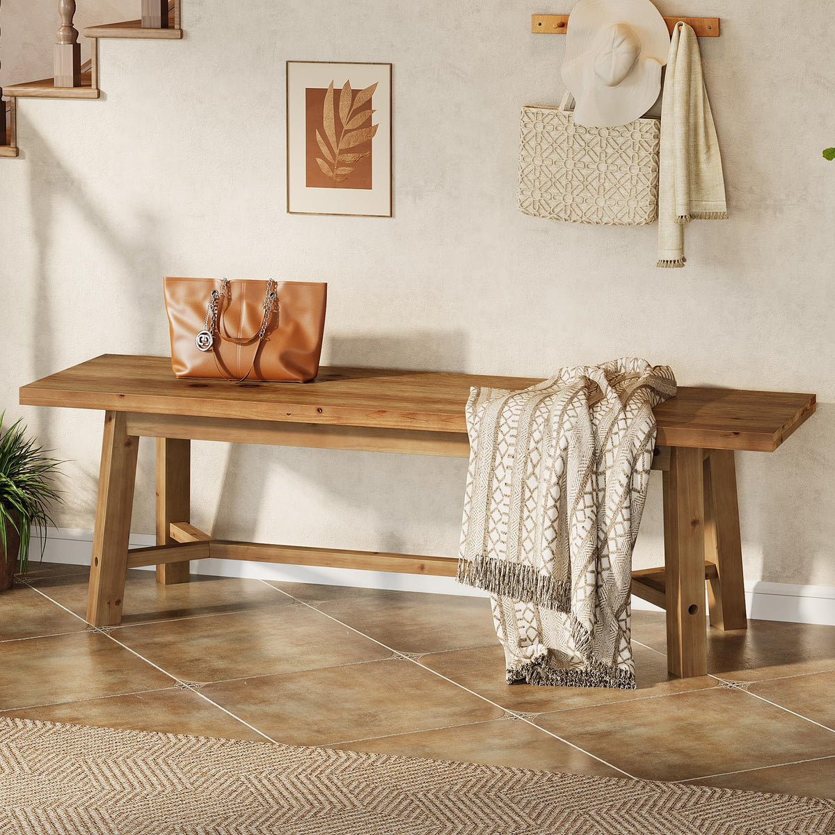 55" Solid Wood Bench L265682